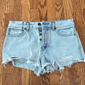 Free People Jean shorts with distressed bottom!